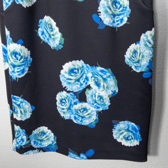 Tahari Floral Sheath Dress Black Blue Women’s Medium Soft Floral Statement - Picture 5 of 8